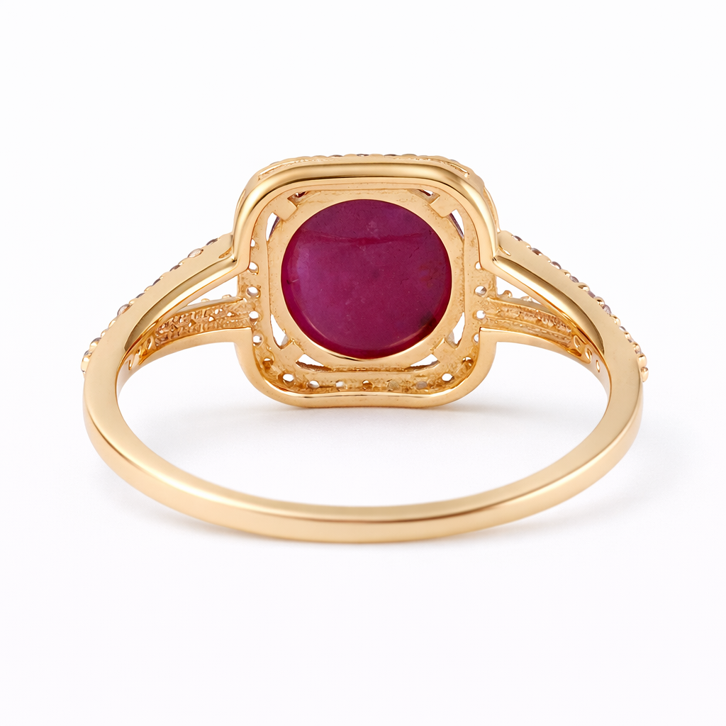 2.91 Ct Oval Ruby 9K Gold Ring