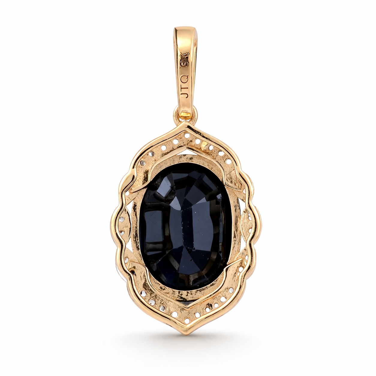 3.76 Ct Cushion Sapphire 9K Gold Pendant