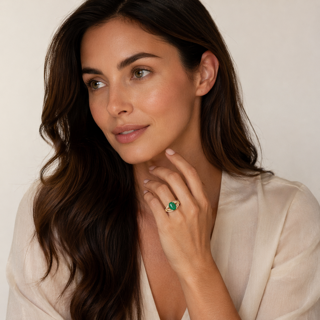 2.36 Ct Oval Emerald 9K Gold Ring