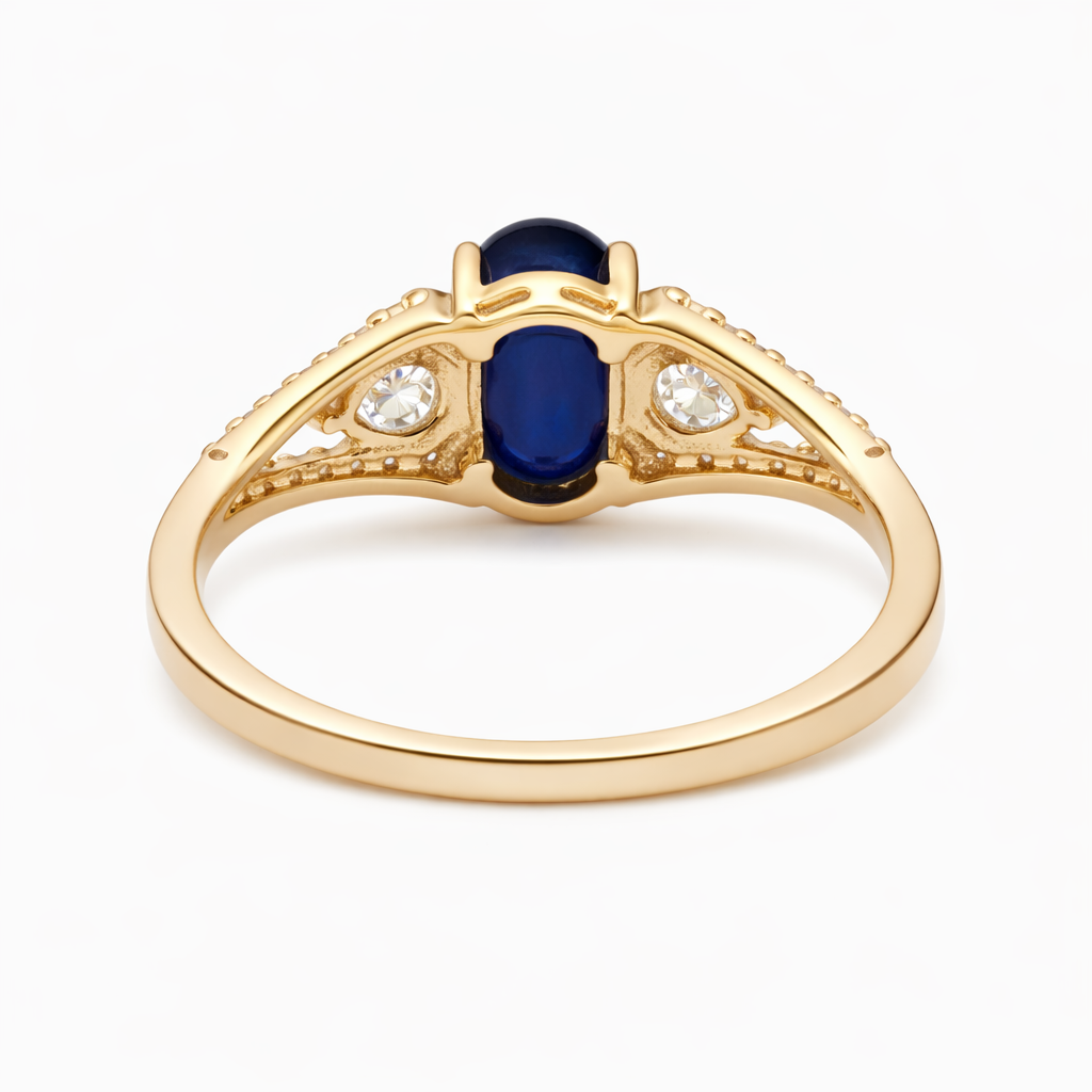 1.75 Ct Oval Sapphire 9K Gold Ring
