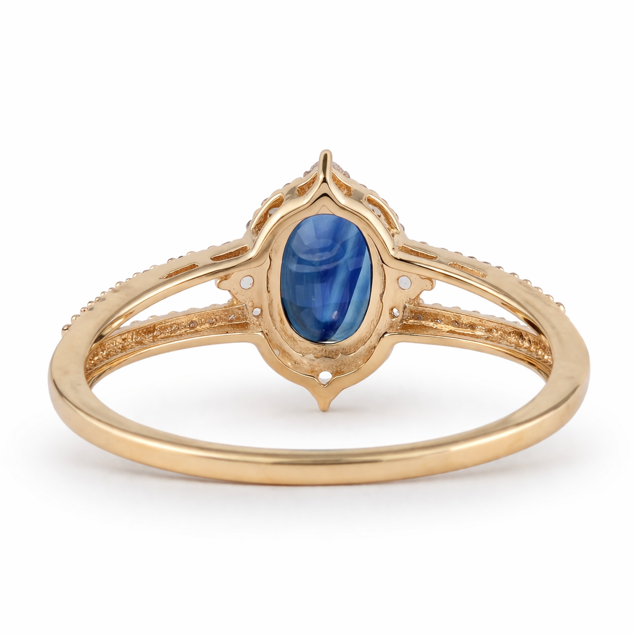 1.44 Ct Oval Sapphire 9K Gold Ring