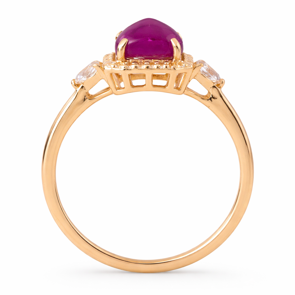 2.94 Ct Octagon Ruby 9K Gold Ring