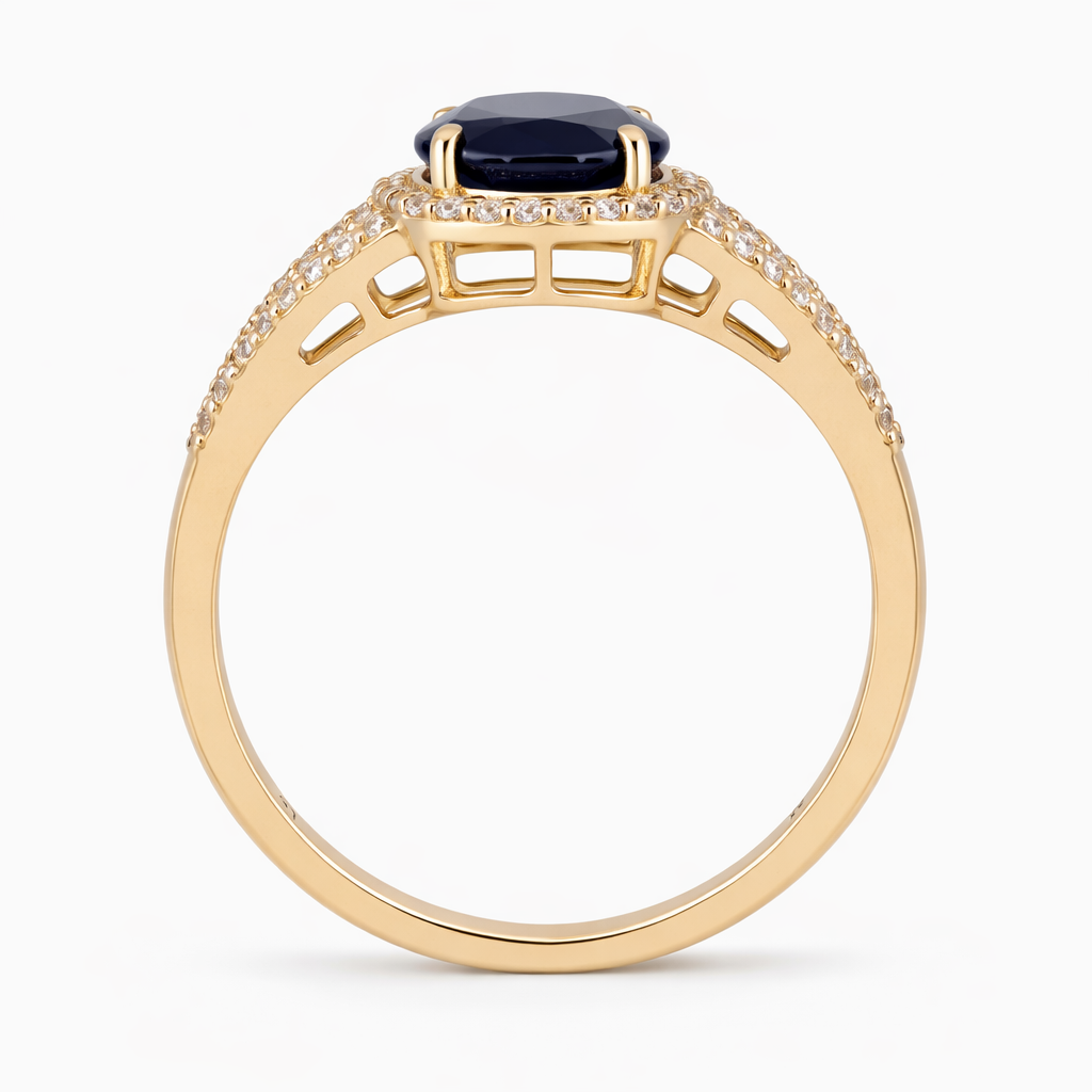 2.68 Ct Oval Sapphire 9K Gold Ring