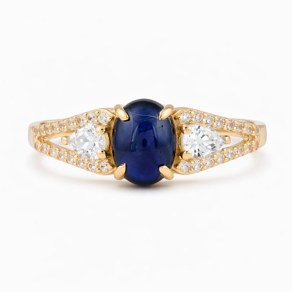 1.75 Ct Oval Sapphire 9K Gold Ring