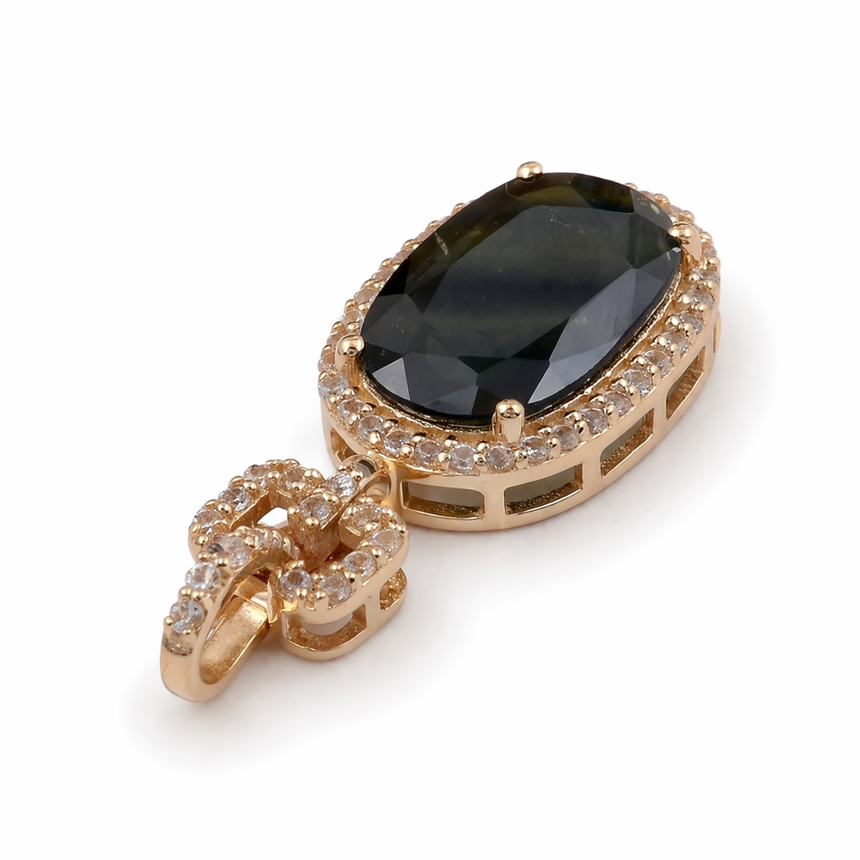 2.68 Ct Cushion Sapphire 9K Gold Pendant