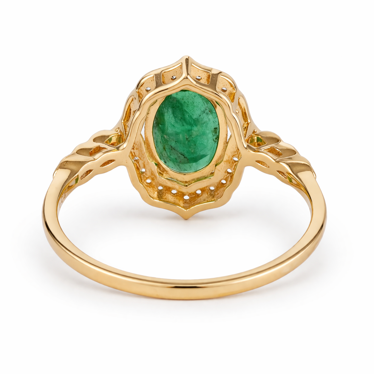 1.29 Ct Oval Emerald 9K Gold Ring