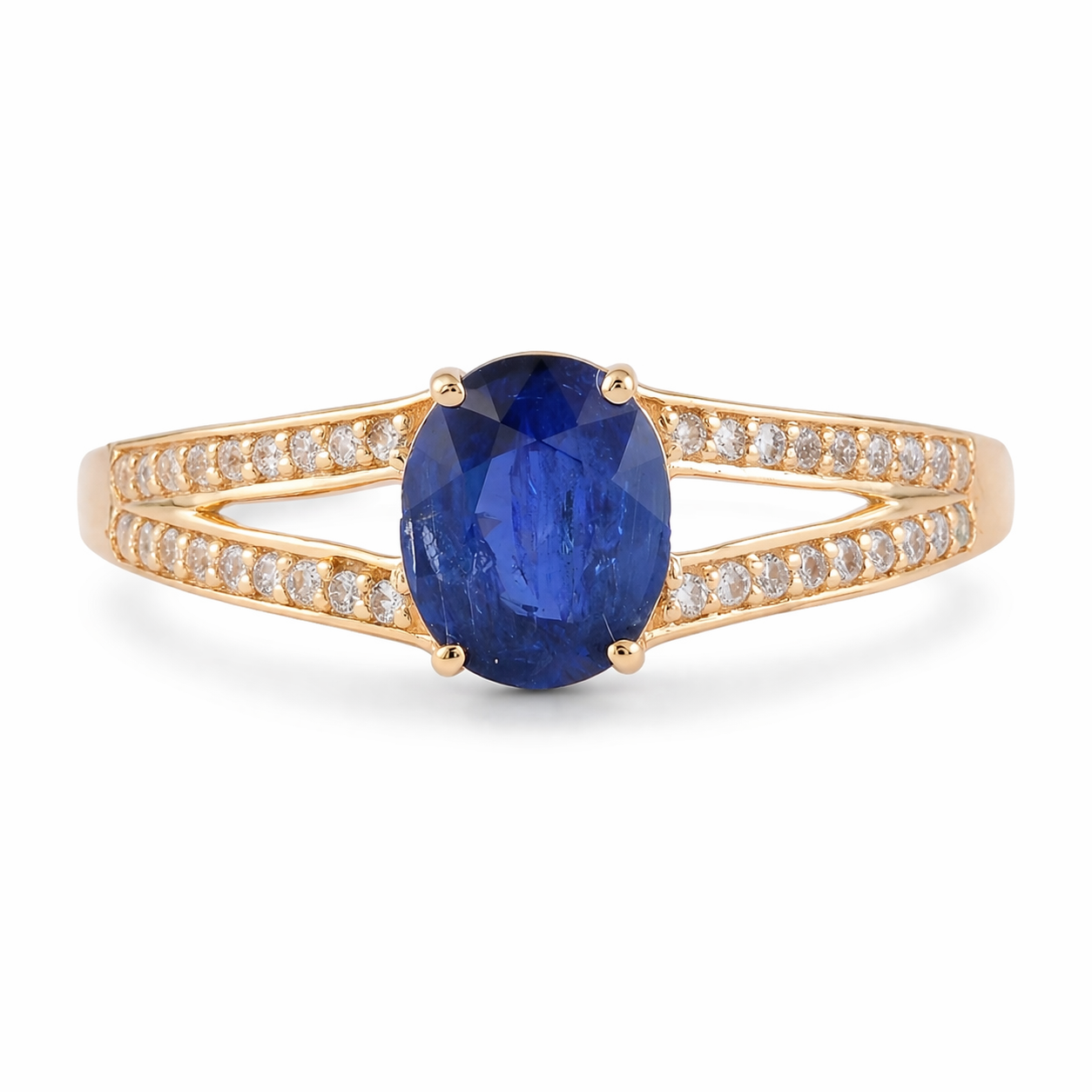 1.32 Ct Oval Sapphire 9K Gold Ring