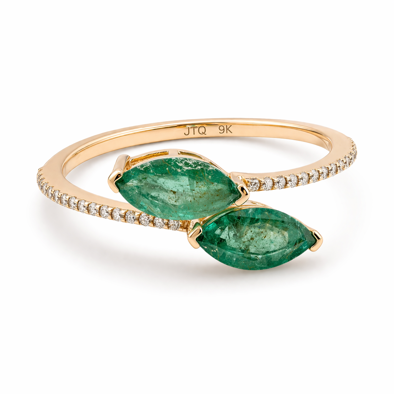 1.20 Ct Marquise Emerald 9K Gold Ring