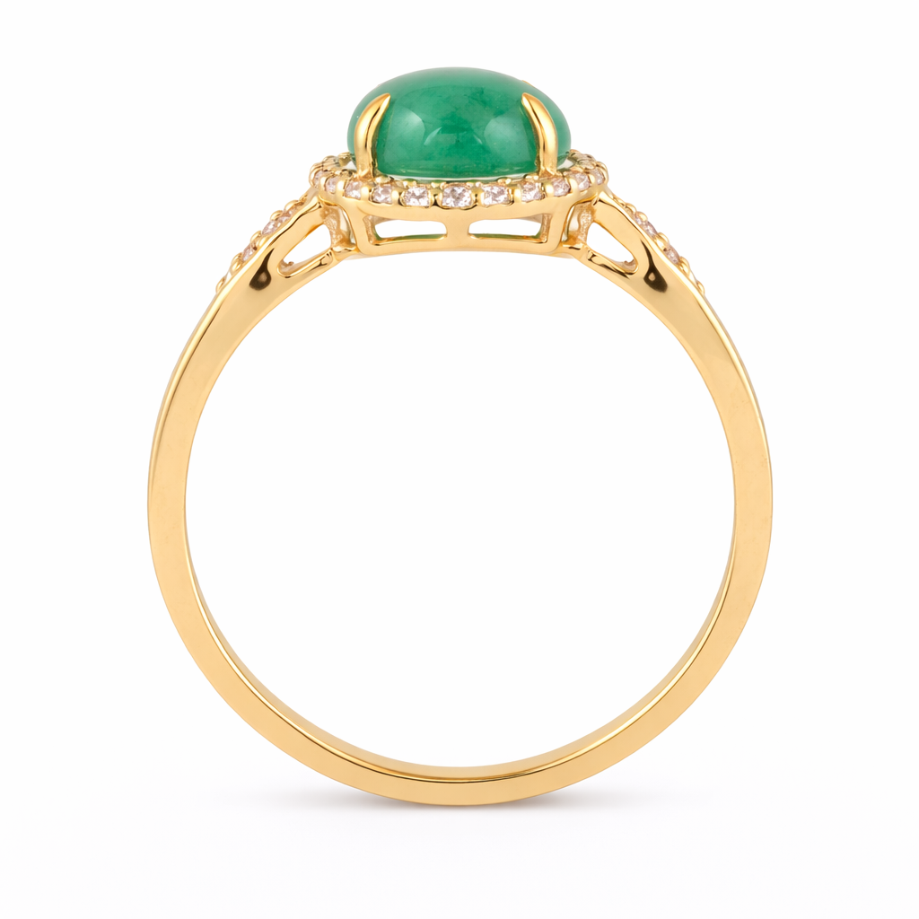 1.96 Ct Oval Emerald 9K Gold Ring