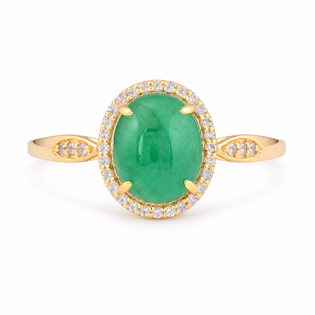 1.96 Ct Oval Emerald 9K Gold Ring