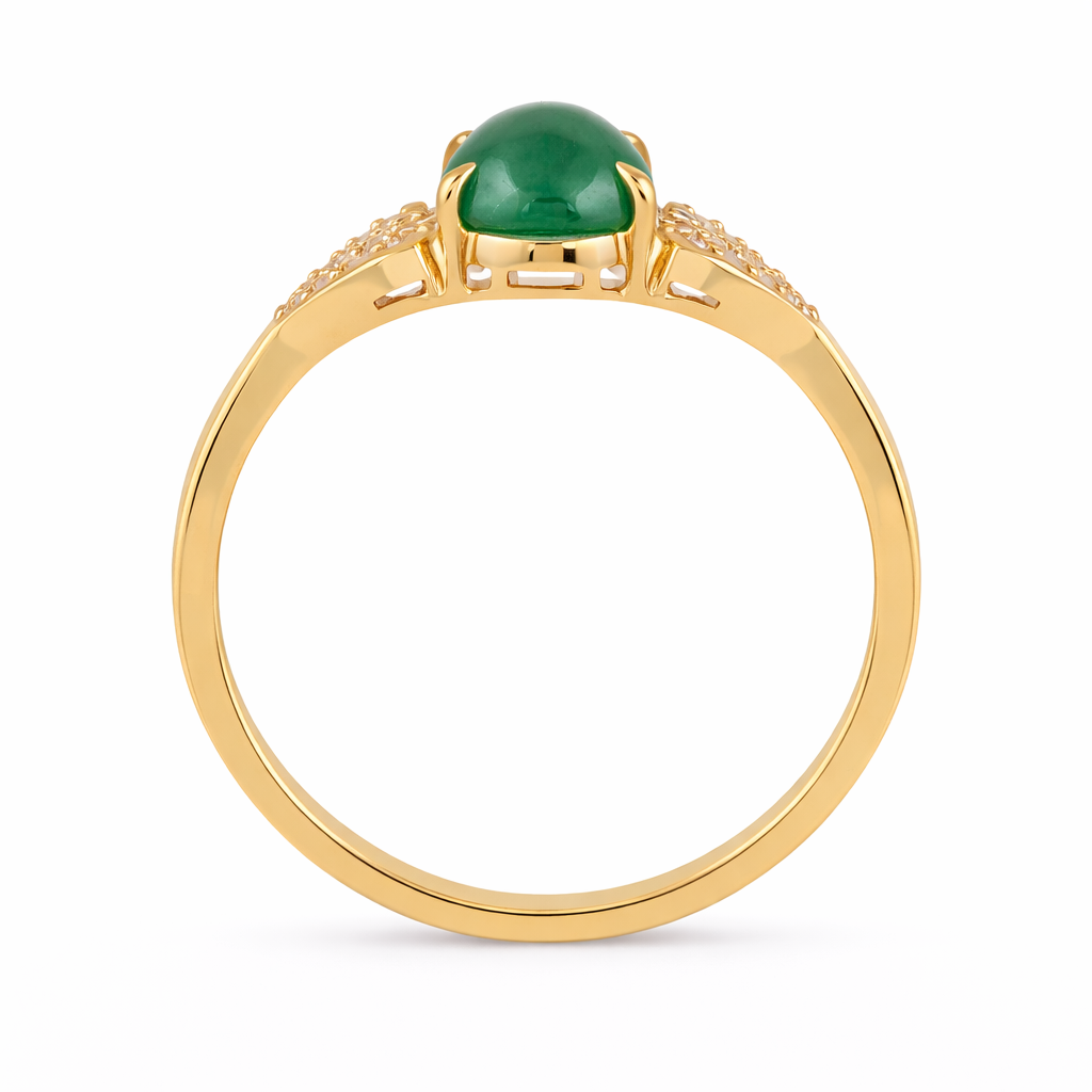 1.91 Ct Oval Emerald 9K Gold Ring