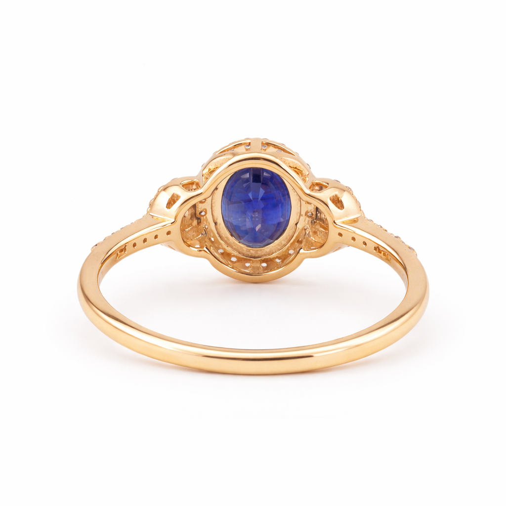 1.80 Ct Oval Sapphire 9K Gold Ring