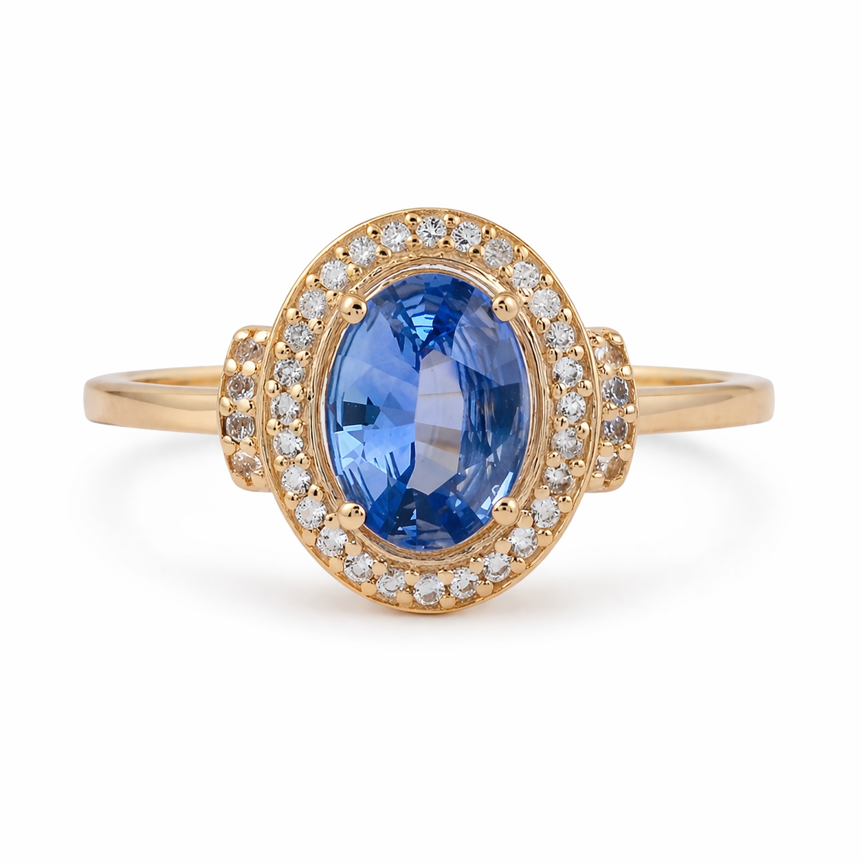 1.13 Ct Oval Sapphire 9K Gold Ring