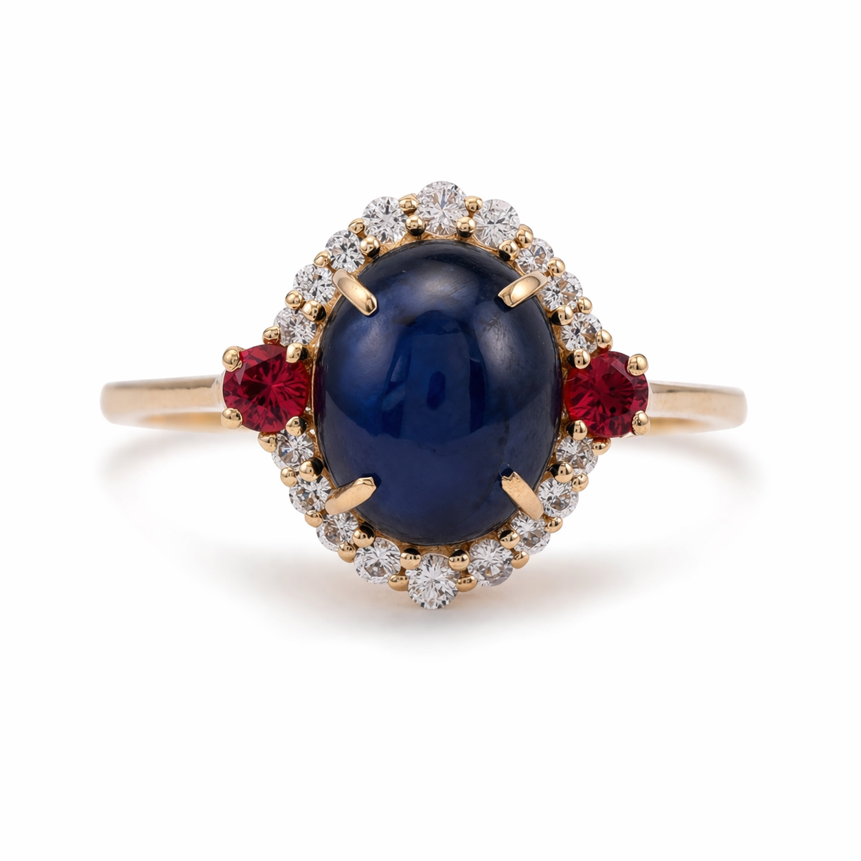 6.11 Ct Oval Sapphire 9K Gold Ring