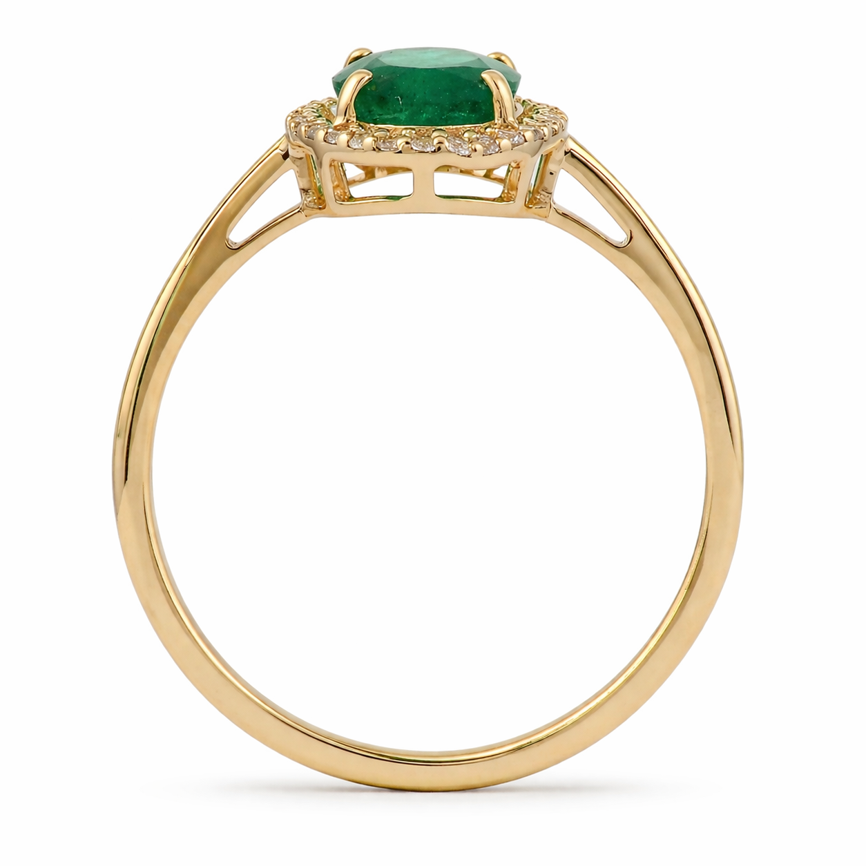 1.22 Ct Oval Emerald 9K Gold Ring