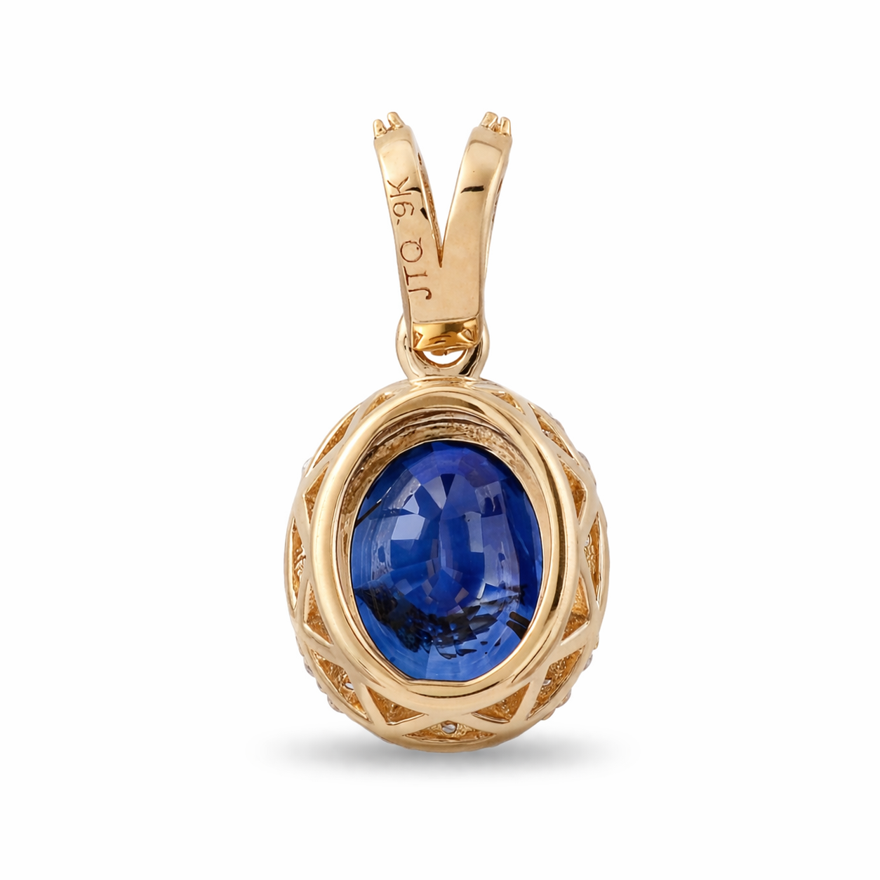 2.26 Ct Oval Sapphire 9K Gold Pendant