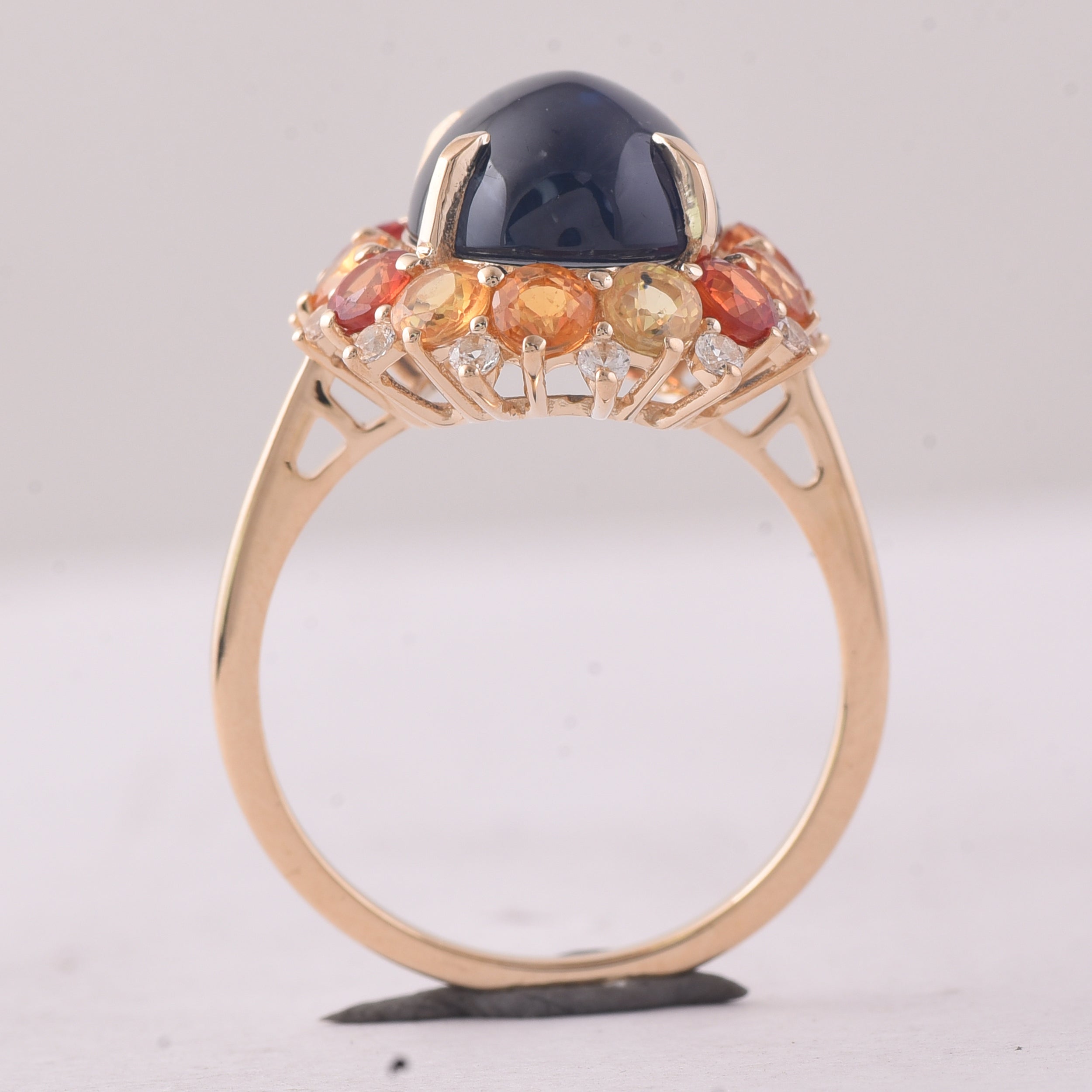 8.91 Ct Oval Sapphire 9K Gold Ring