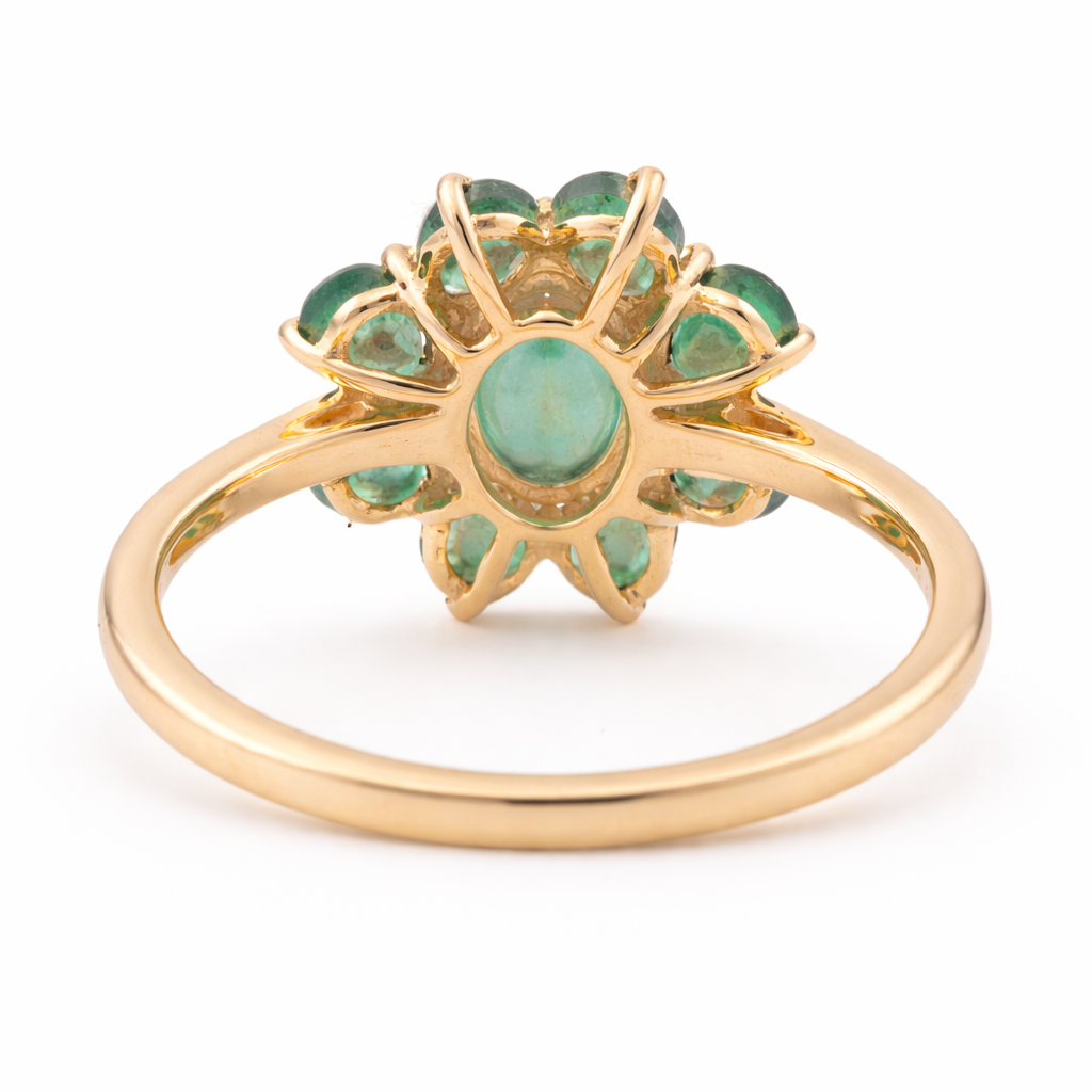 2.11 Ct Oval Emerald 9K Gold Ring