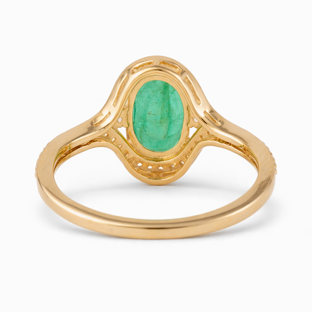 1.50 Ct Oval Emerald 9K Gold Ring