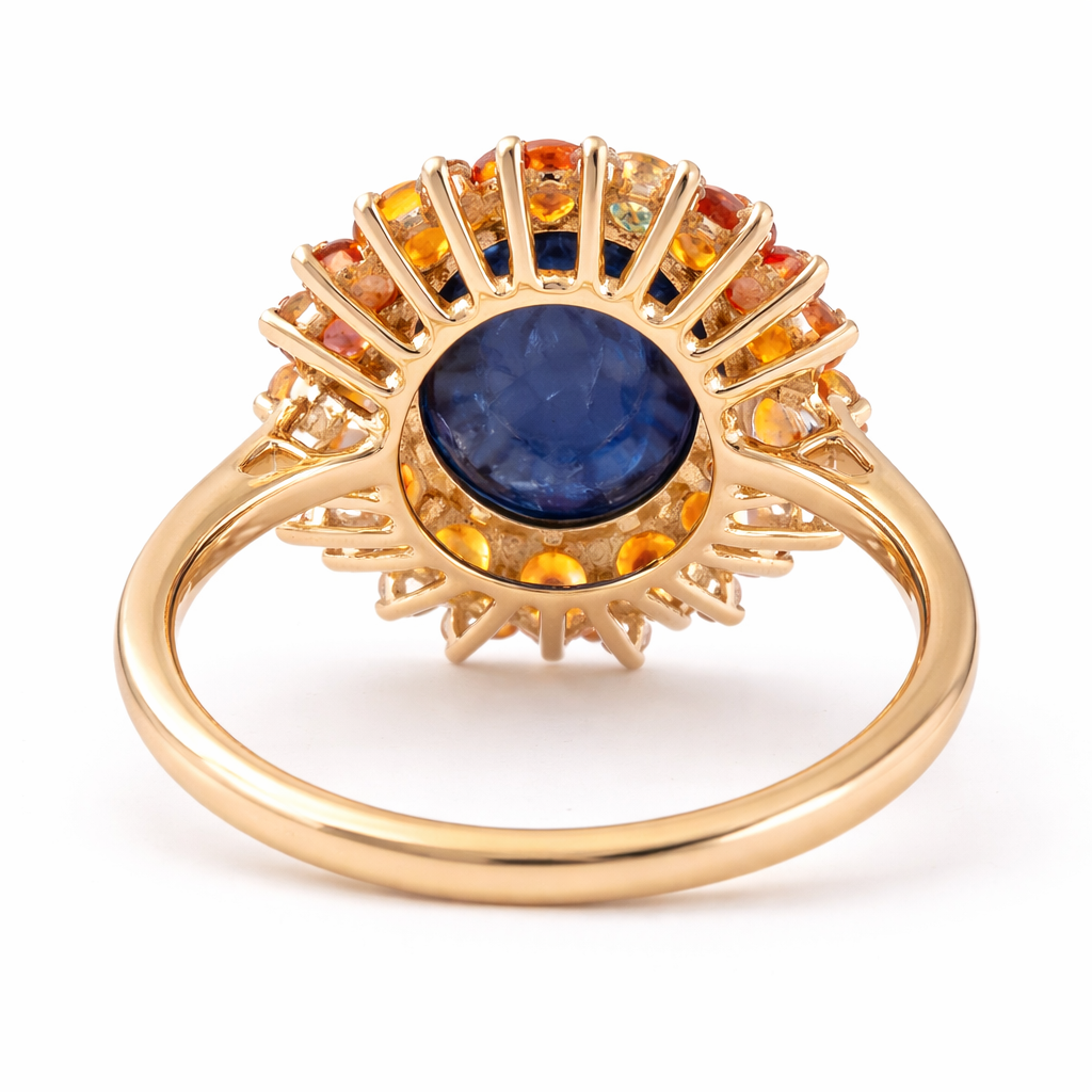 8.10 Ct Oval Sapphire 9K Gold Ring