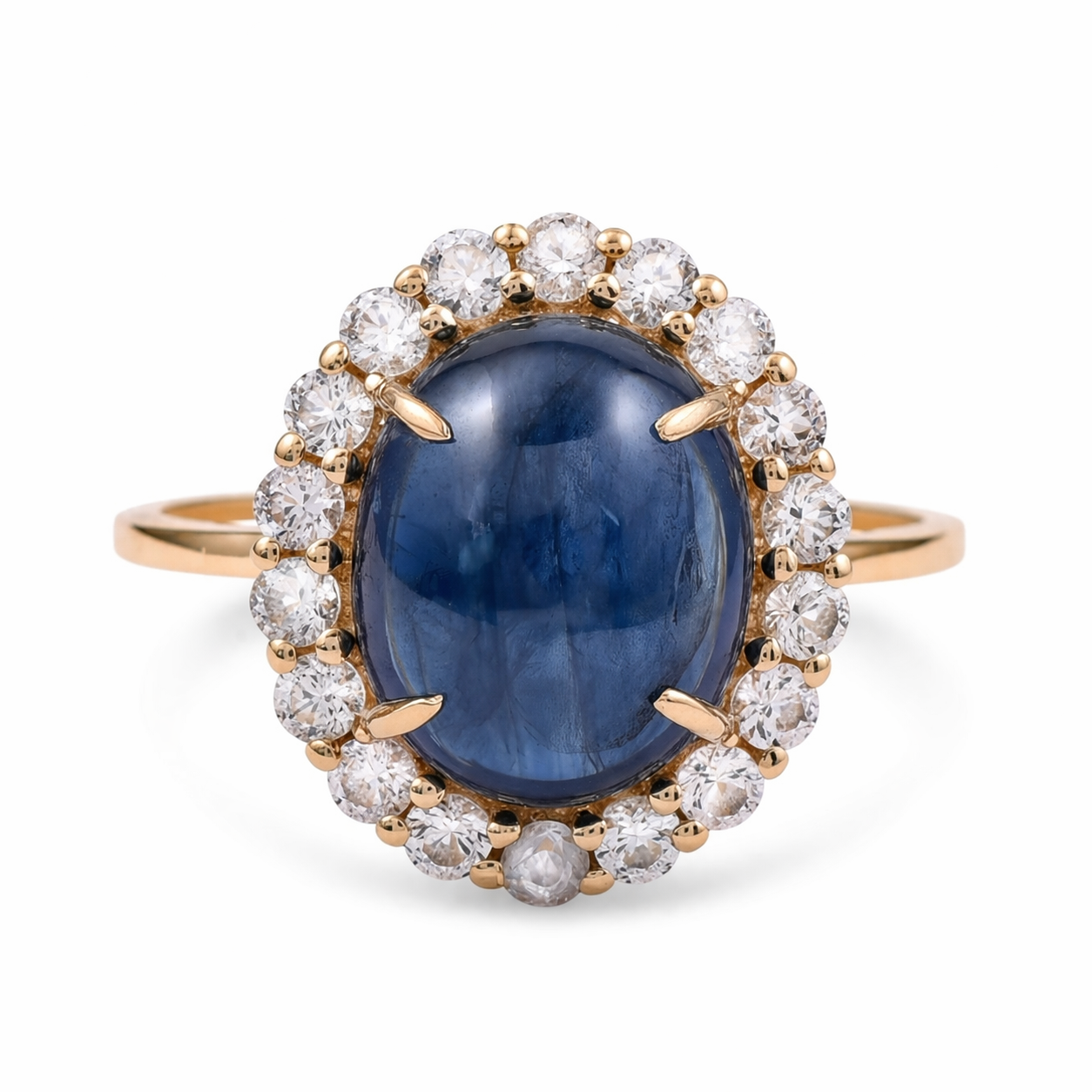 6.12 Ct Oval Sapphire 9K Gold Ring