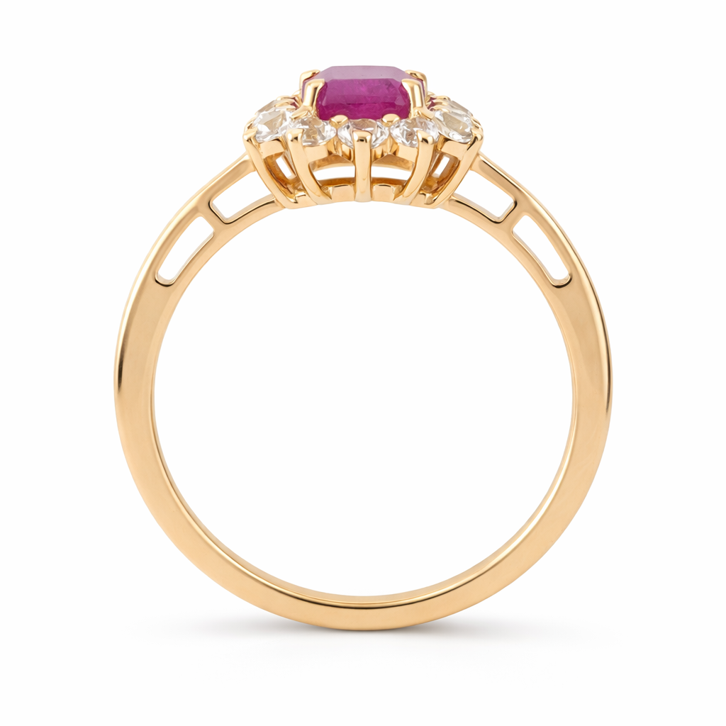 1.93 Ct Octagon Ruby 9K Gold Ring