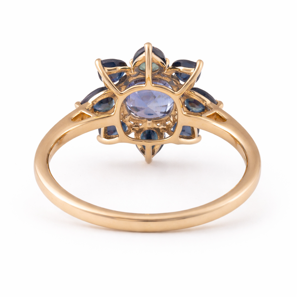 2.76 Ct Pear Sapphire 9K Gold Ring