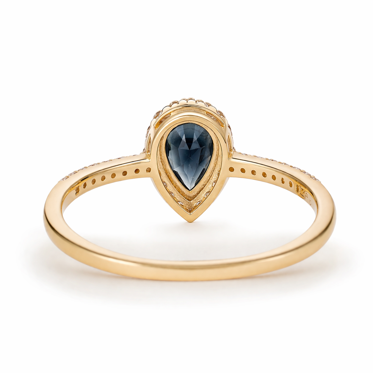 0.68 Ct Pear Sapphire 9K Gold Ring