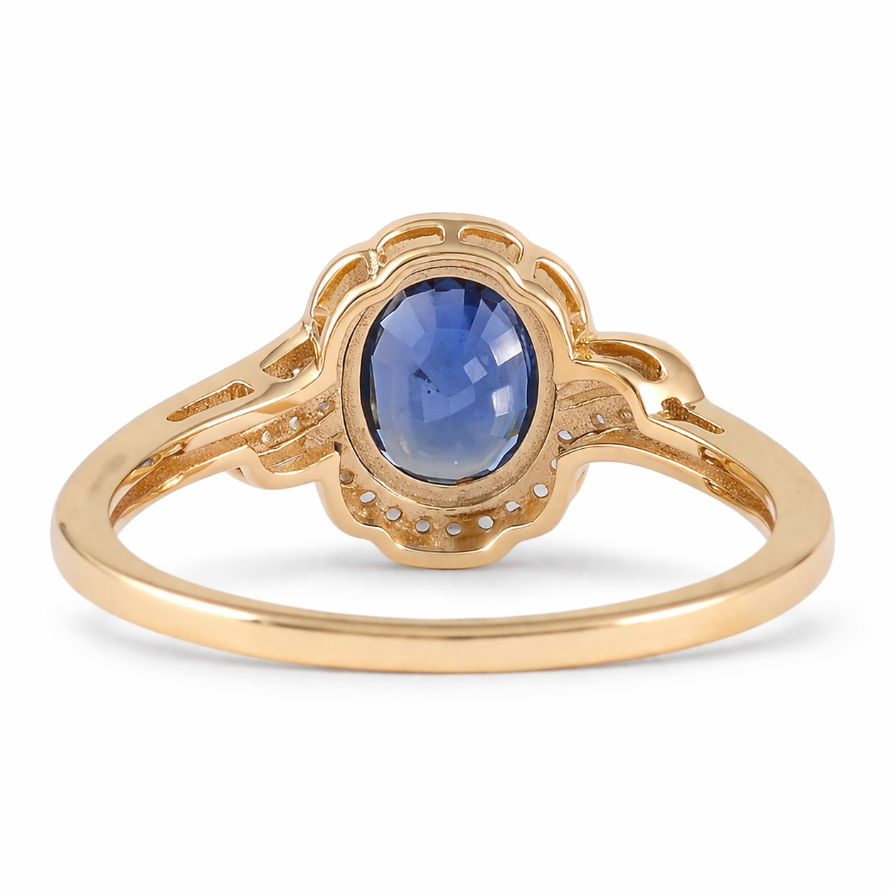 1.72 Ct Oval Sapphire 9K Gold Ring