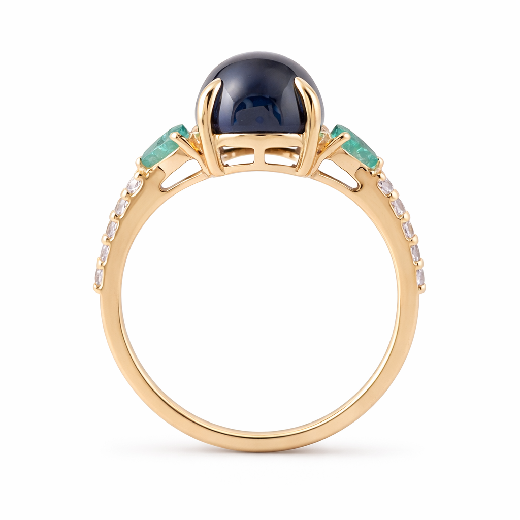 6.99 Ct Oval Sapphire 9K Gold Ring