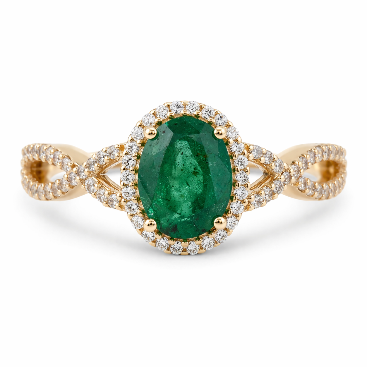 1.44 Ct Oval Emerald 9K Gold Ring