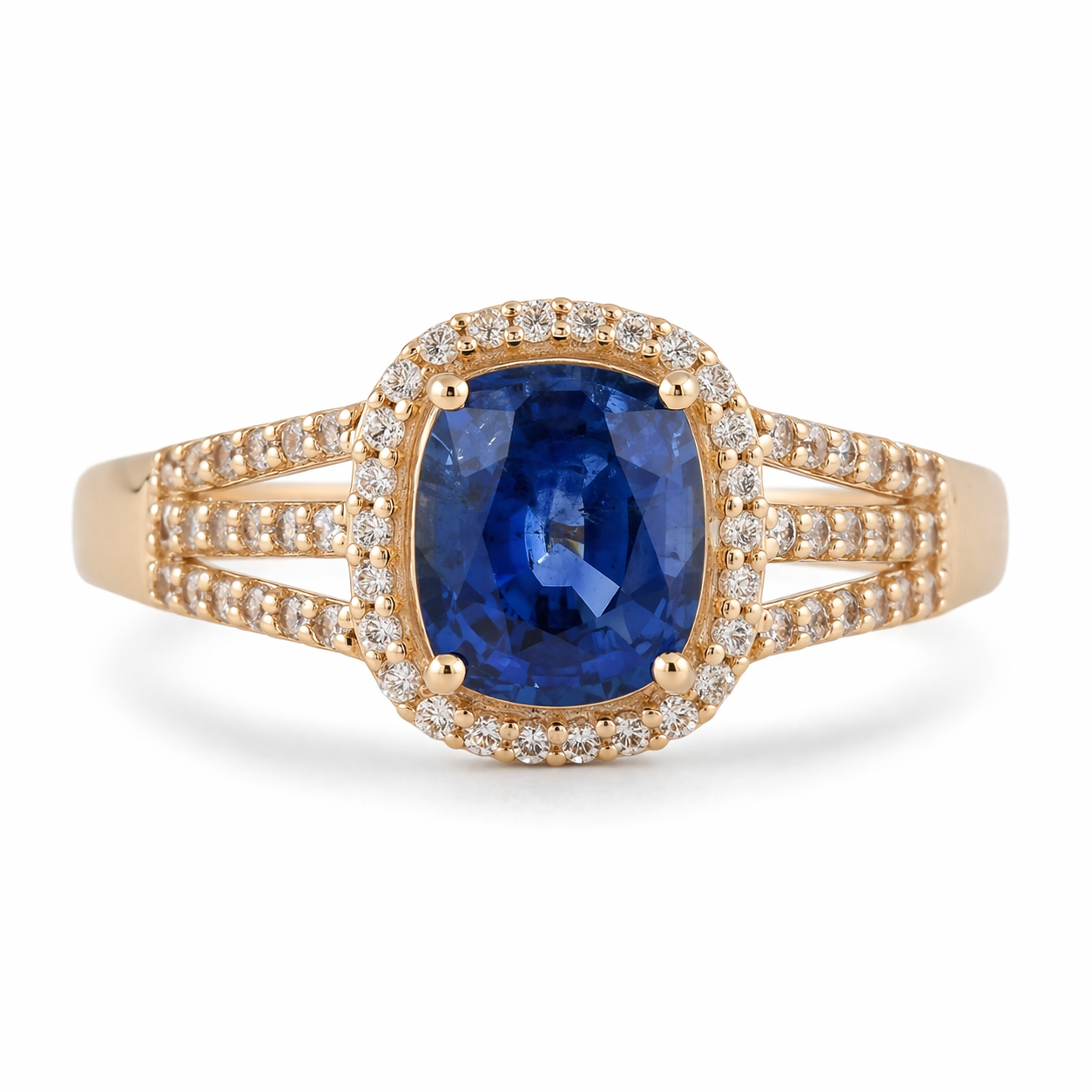 1.81 Ct Oval Sapphire 9K Gold Ring