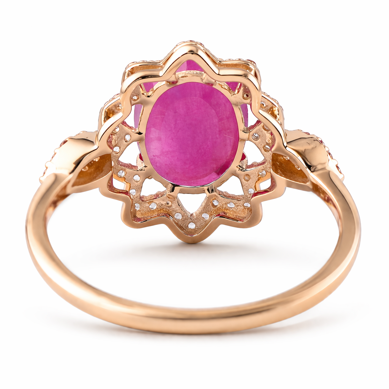 2.58 Ct Oval Ruby 9K Gold Ring