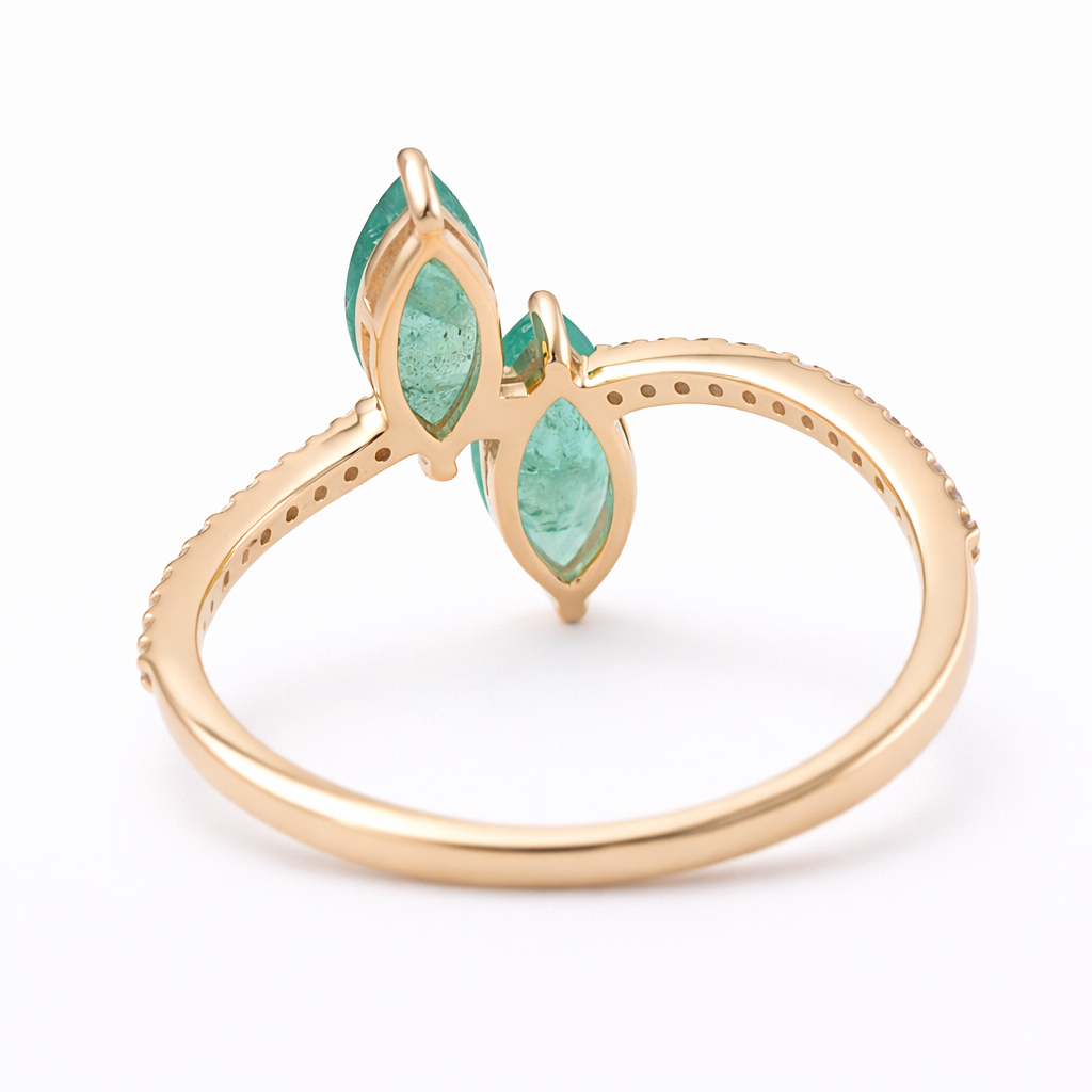 1.08 Ct Marquise Emerald 9K Gold Ring