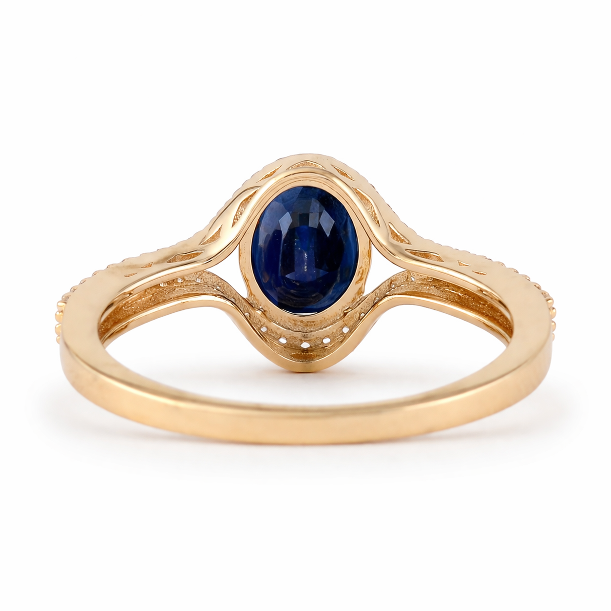 1.74 Ct Oval Sapphire 9K Gold Ring