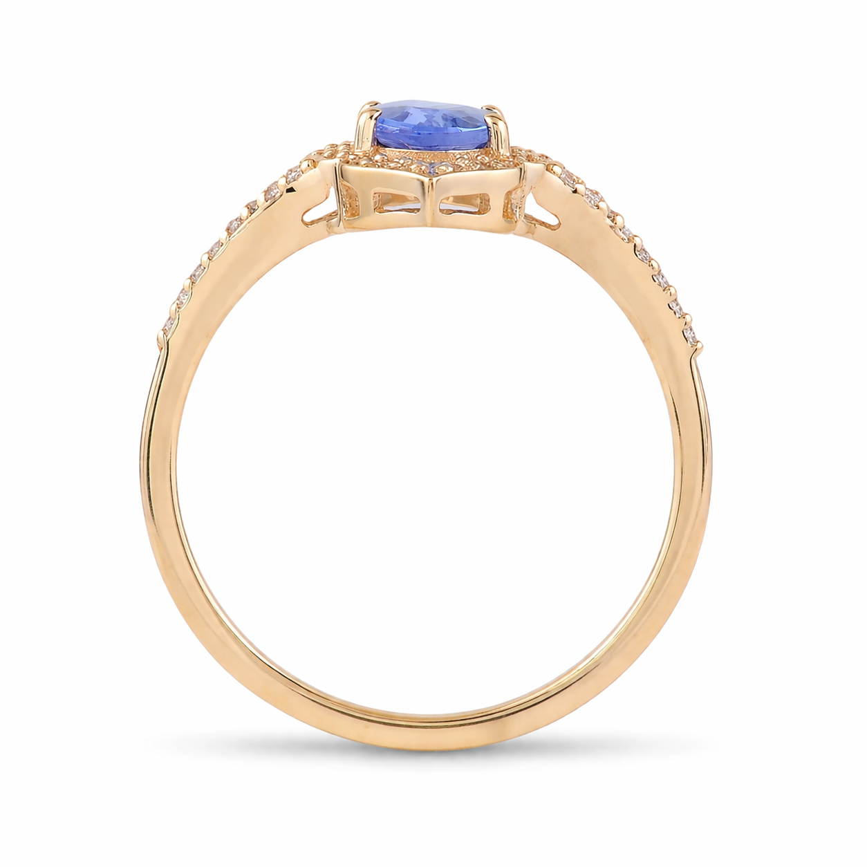 1.13 Ct Oval Sapphire 9K Gold Ring