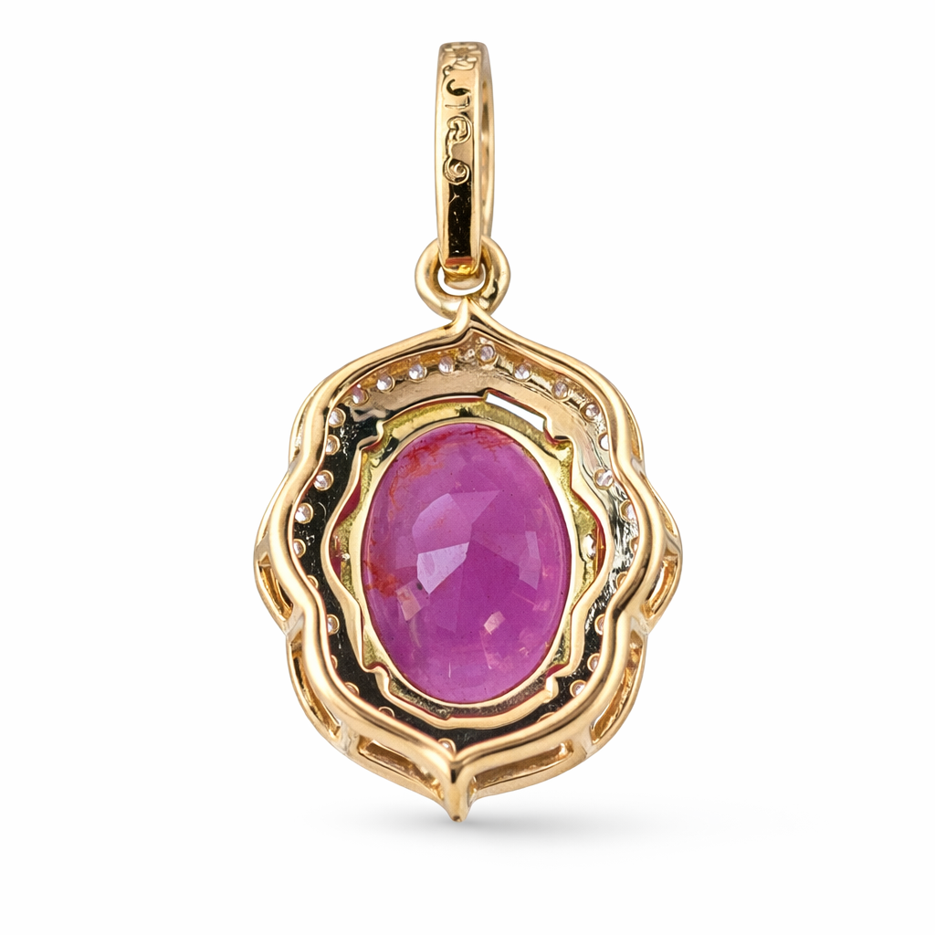 2.69 Ct Oval Ruby 9K Gold Pendant