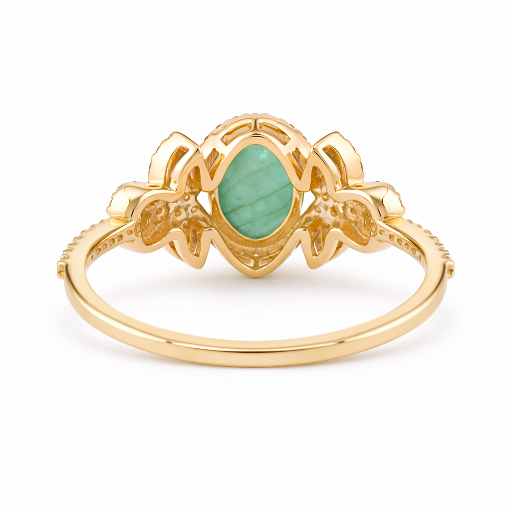 1.90 Ct Oval Emerald 9K Gold Ring