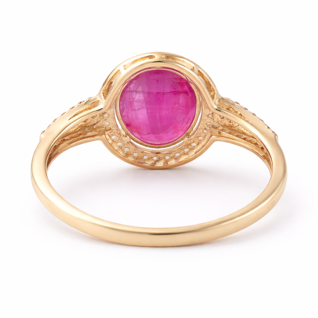 3.00 Ct Oval Ruby 9K Gold Ring