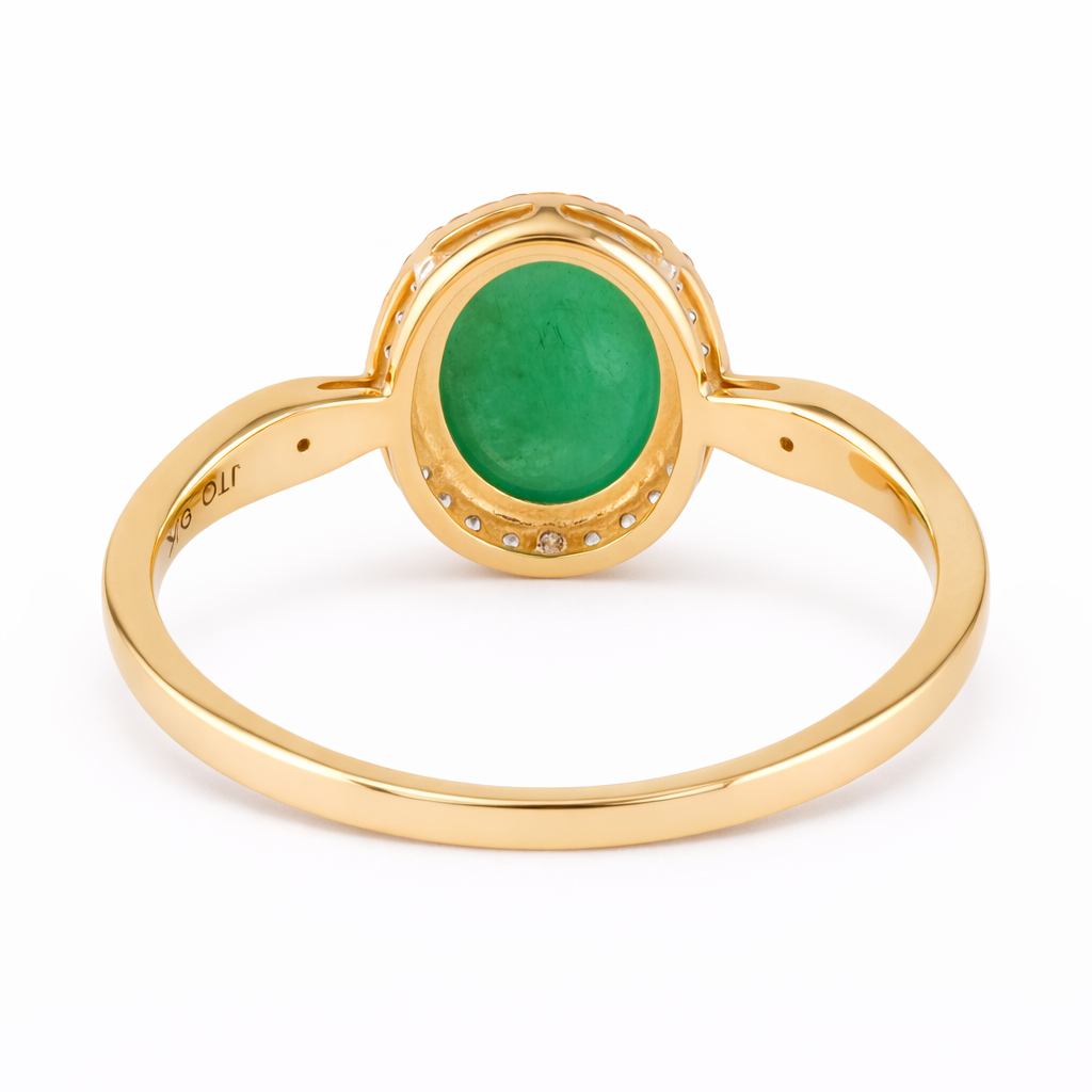 1.96 Ct Oval Emerald 9K Gold Ring