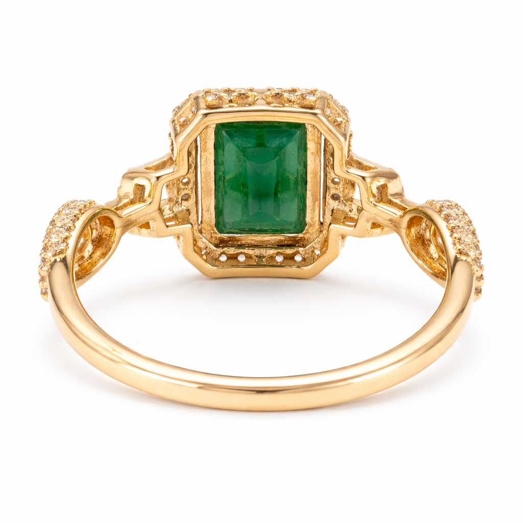 1.88 Ct Octagon Emerald 9K Gold Ring