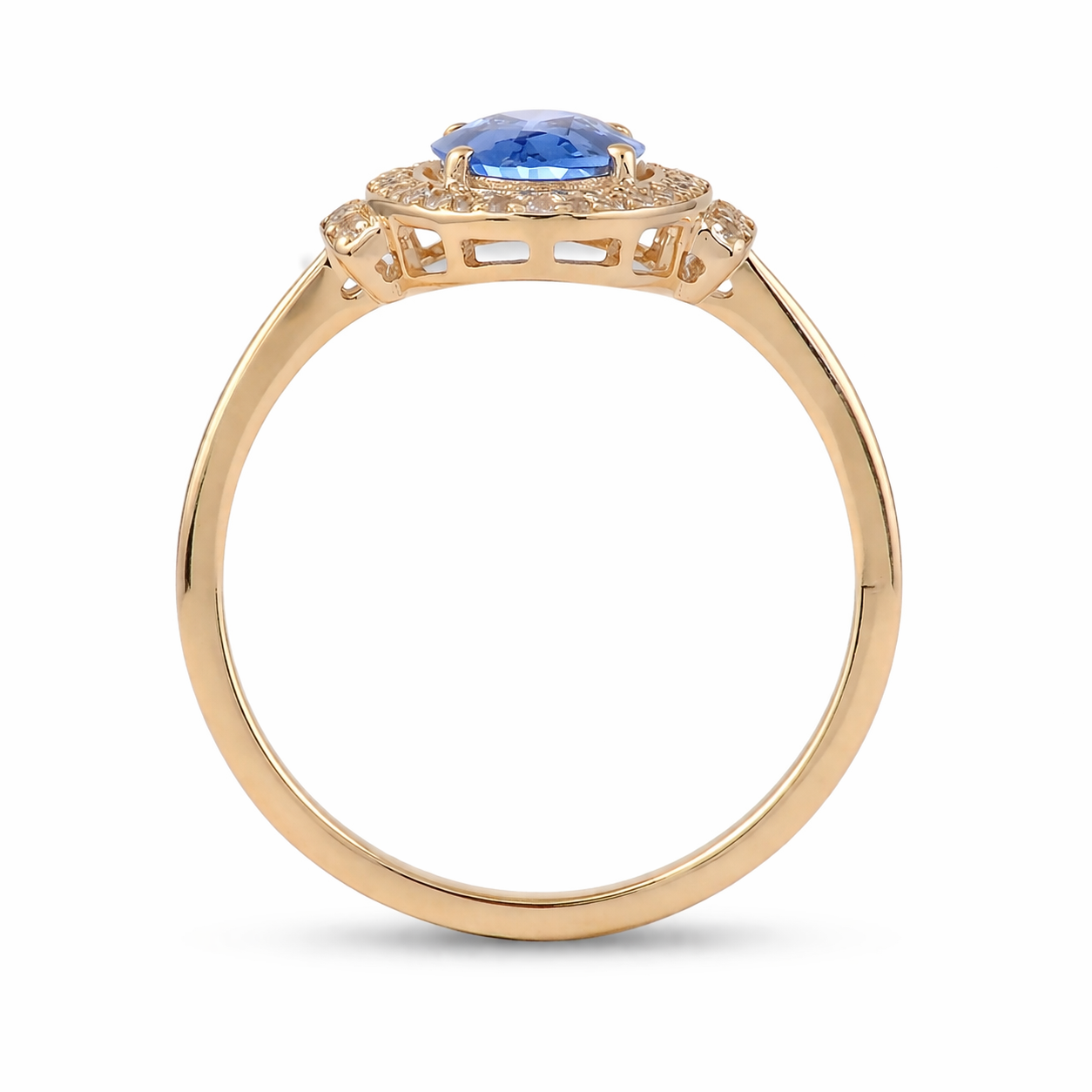 1.13 Ct Oval Sapphire 9K Gold Ring