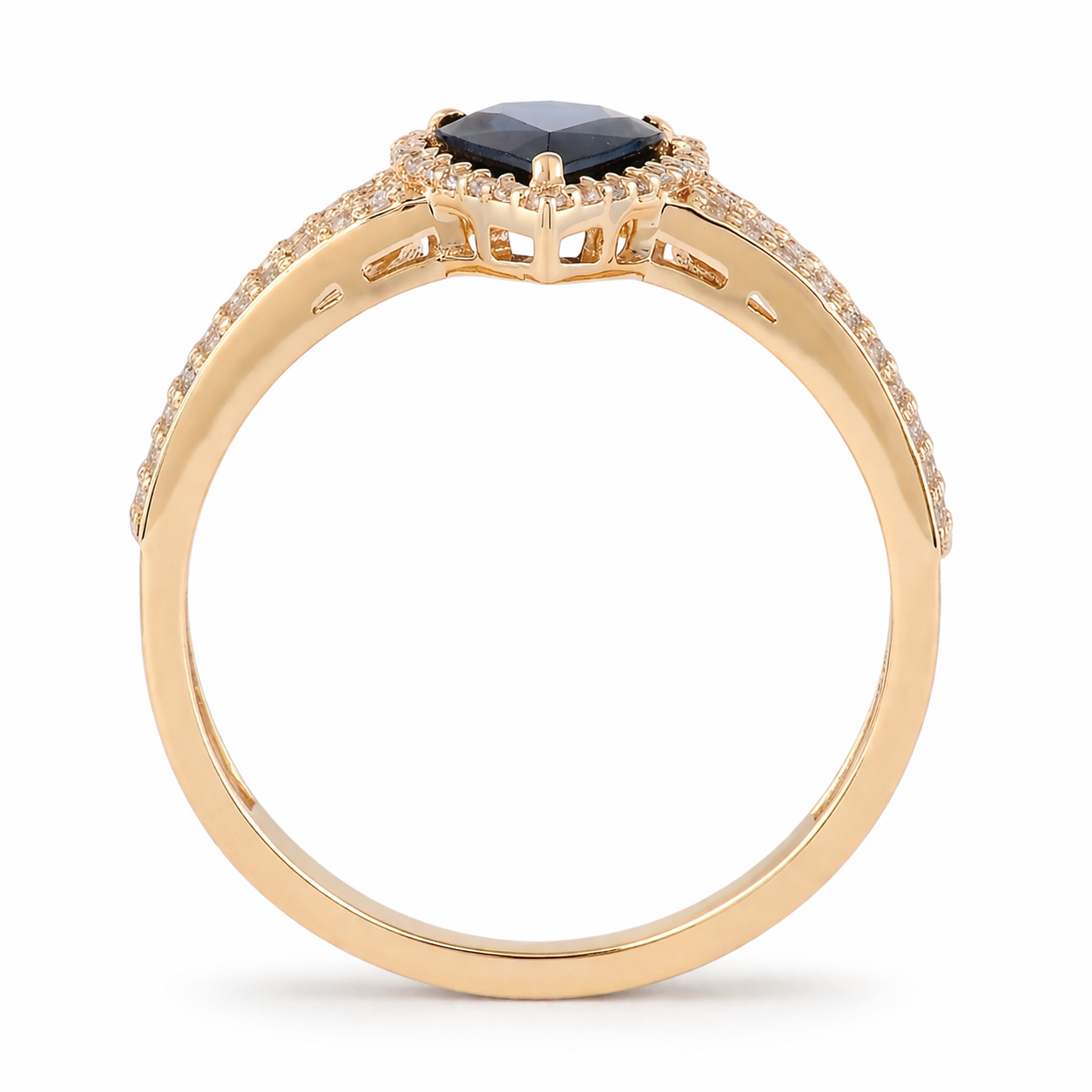 1.23 Ct Pear Sapphire 9K Gold Ring