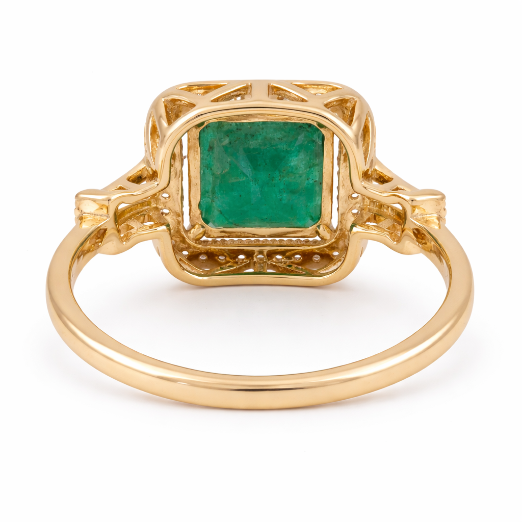 2.17 Ct Octagon Emerald 9K Gold Ring
