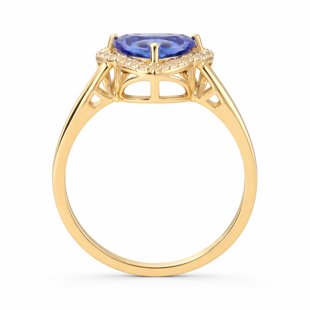 2.00 Ct Trillion Tanzanite 9K Gold Ring