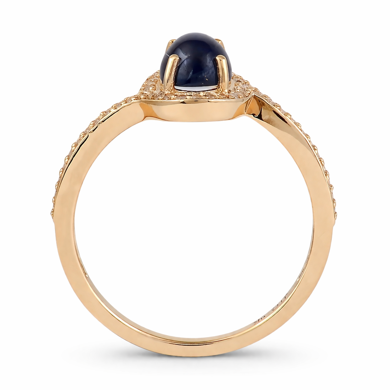 1.63 Ct Oval Sapphire 9K Gold Ring