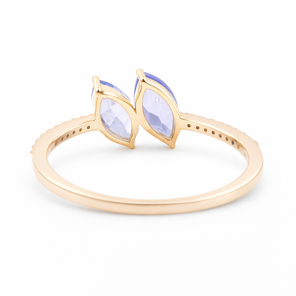 0.93 Ct Marquise Tanzanite 9K Gold Ring