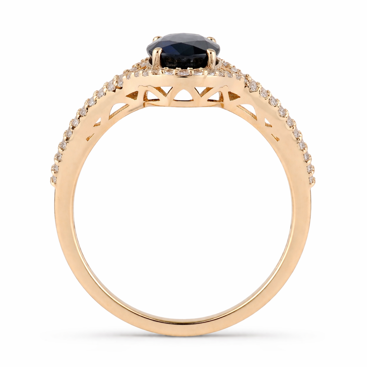 1.74 Ct Oval Sapphire 9K Gold Ring