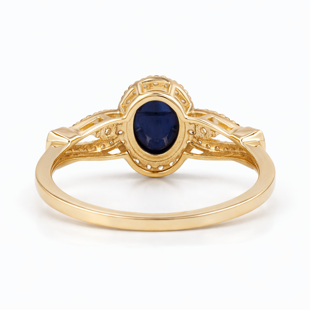 1.81 Ct Oval Sapphire 9K Gold Ring