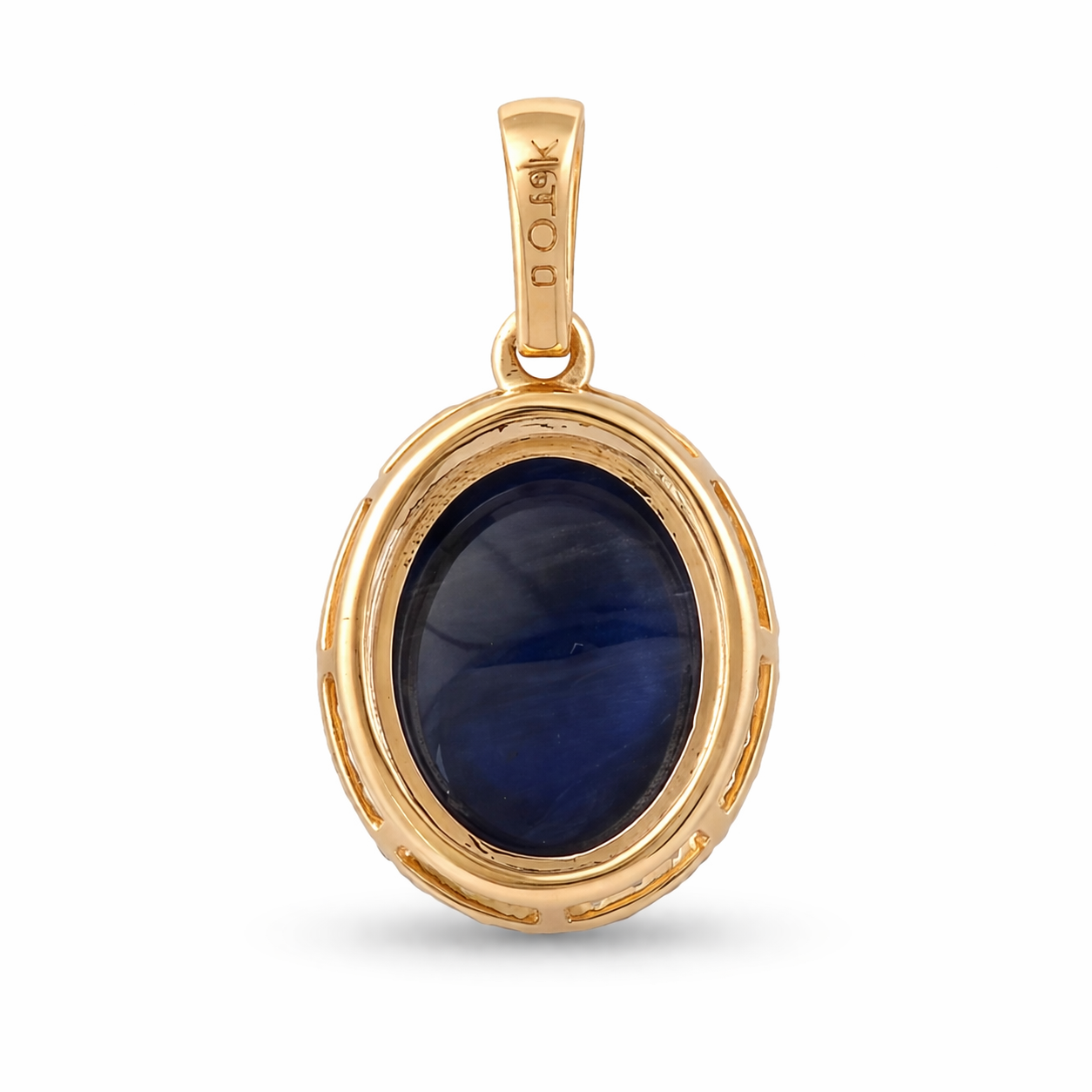 3.97 Ct Oval Sapphire 9K Gold Pendant